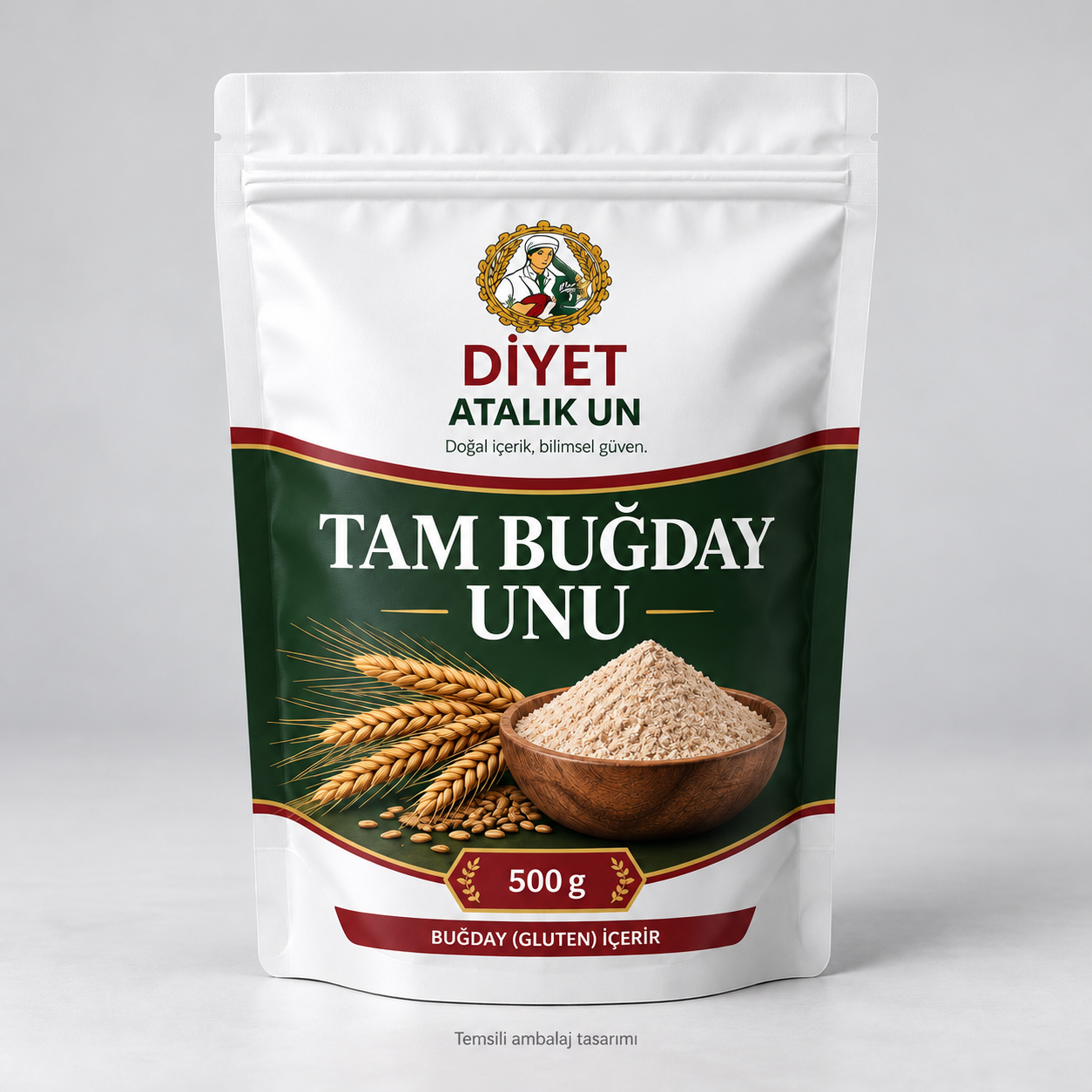Tam Buğday Unu 500 g temsili ambalajı